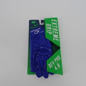Cutters Rev Pro 4.0 Football Gloves Adult Medium Blue S600 Extreme Grip NEW